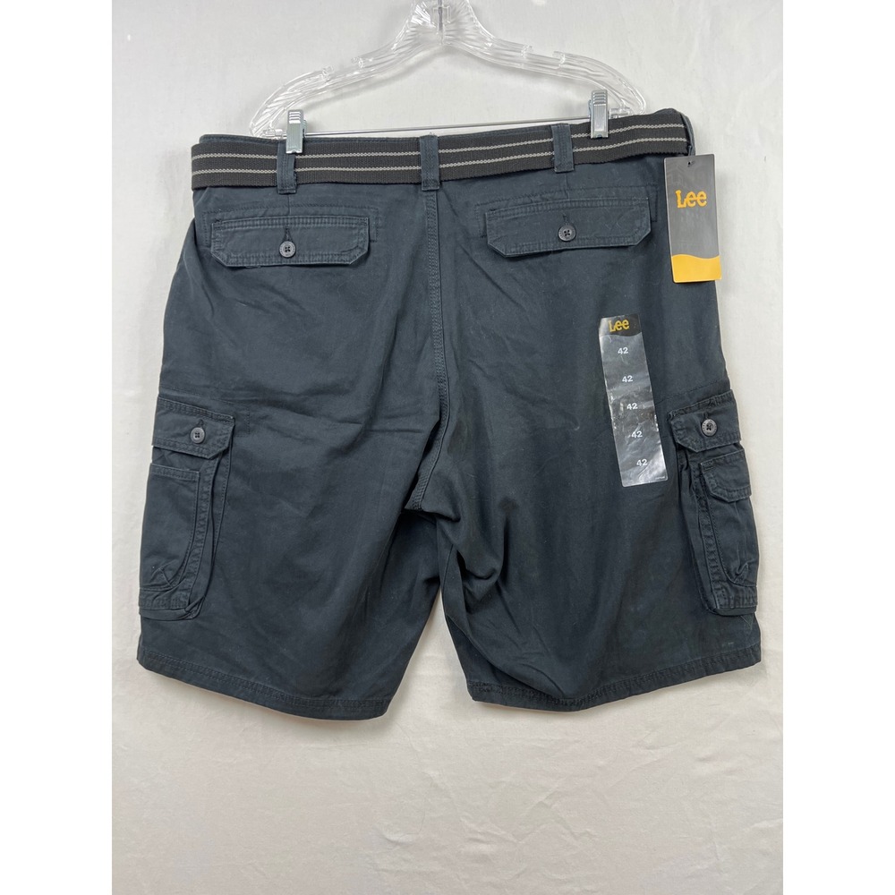 Lee Cargo Shorts Mens 42 Black Belted Utility Classic New - Picture 7 of 9